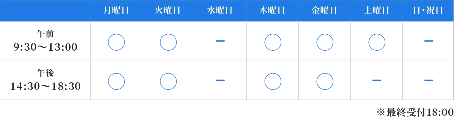 長谷川歯科診療時間